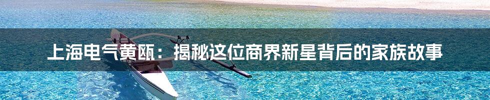 上海电气黄瓯:揭秘这位商界新星背后的家族故事