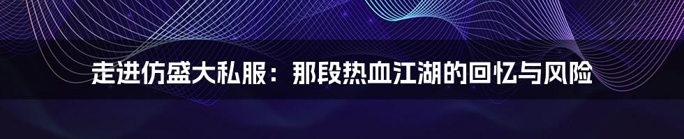 走进仿盛大私服:那段热血江湖的回忆与风险