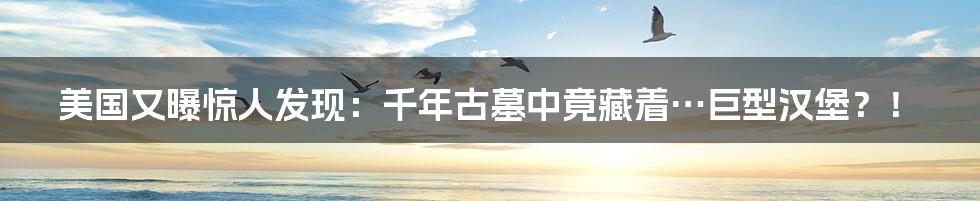 美国又曝惊人发现:千年古墓中竟藏着…巨型汉堡?!