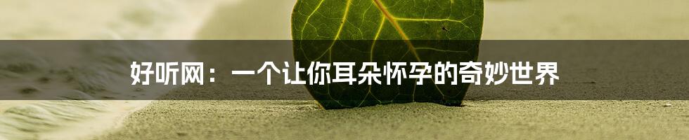 好听网:一个让你耳朵怀孕的奇妙世界