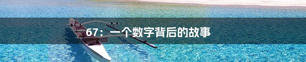 67:一个数字背后的故事