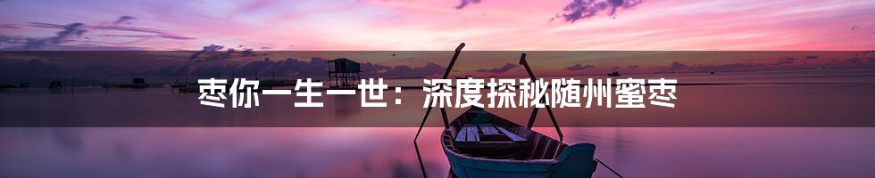 枣你一生一世:深度探秘随州蜜枣