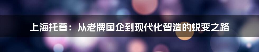 上海托普:从老牌国企到现代化智造的蜕变之路