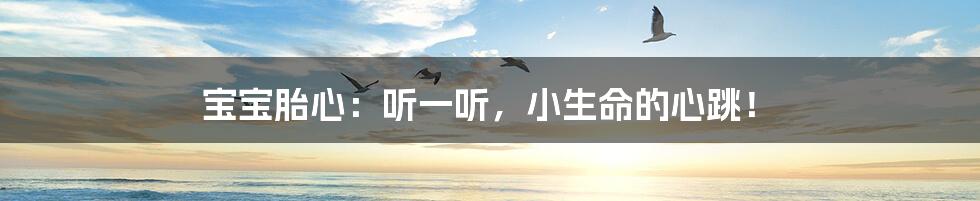 宝宝胎心:听一听,小生命的心跳!