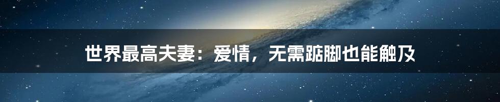 世界最高夫妻:爱情,无需踮脚也能触及