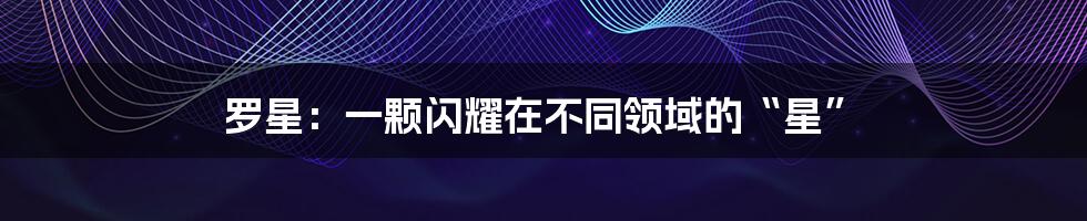 罗星:一颗闪耀在不同领域的“星”