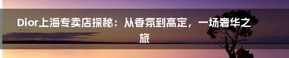 Dior上海专卖店探秘:从香氛到高定,一场奢华之旅