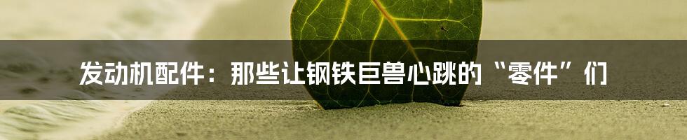 发动机配件:那些让钢铁巨兽心跳的“零件”们
