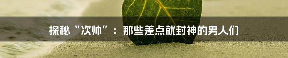 探秘“次帅”:那些差点就封神的男人们