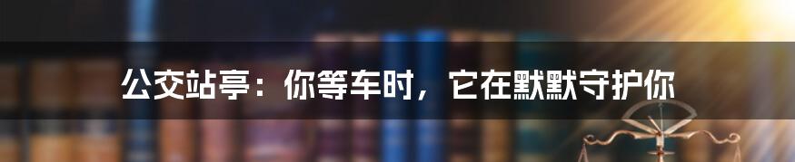公交站亭:你等车时,它在默默守护你