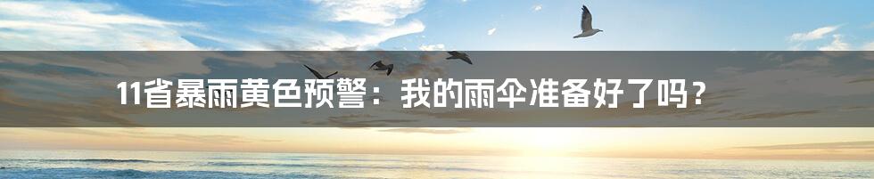 11省暴雨黄色预警:我的雨伞准备好了吗?