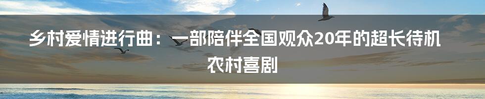 乡村爱情进行曲:一部陪伴全国观众20年的超长待机农村喜剧