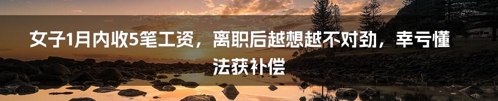 女子1月内收5笔工资，离职后越想越不对劲，幸亏懂法获补偿