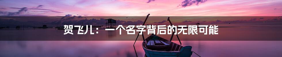 贺飞儿：一个名字背后的无限可能
