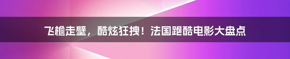 飞檐走壁,酷炫狂拽!法国跑酷电影大盘点