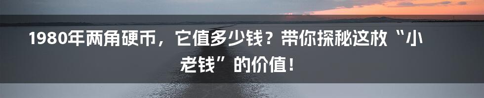 1980年两角硬币,它值多少钱?带你探秘这枚“小老钱”的价值!