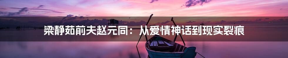 梁静茹前夫赵元同:从爱情神话到现实裂痕