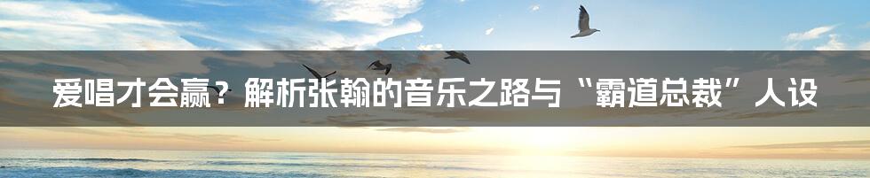 爱唱才会赢?解析张翰的音乐之路与“霸道总裁”人设