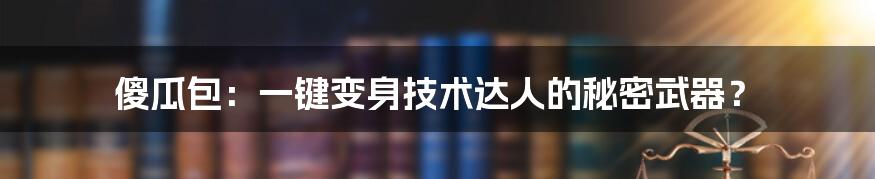 傻瓜包:一键变身技术达人的秘密武器?