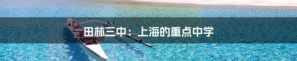 田林三中:上海的重点中学