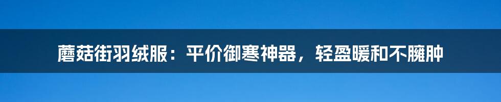 蘑菇街羽绒服:平价御寒神器,轻盈暖和不臃肿