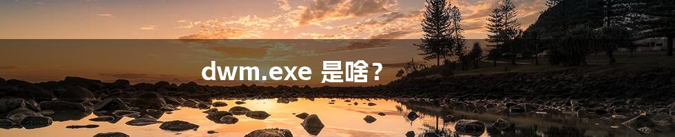 dwm.exe 是啥?