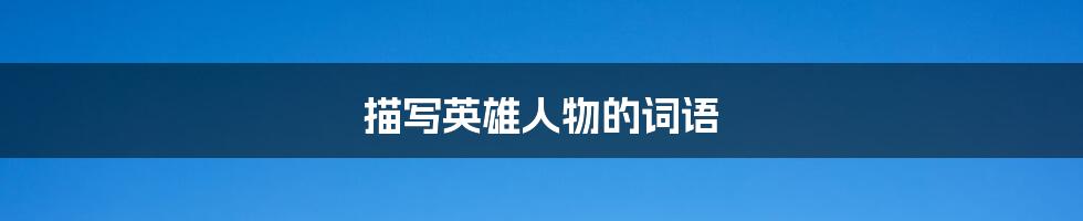 描写英雄人物的词语