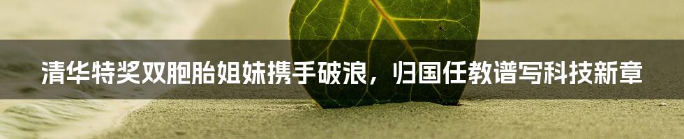 清华特奖双胞胎姐妹携手破浪,归国任教谱写科技新章