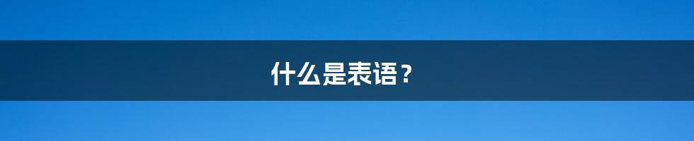 什么是表语?