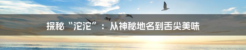 探秘“沱沱”:从神秘地名到舌尖美味