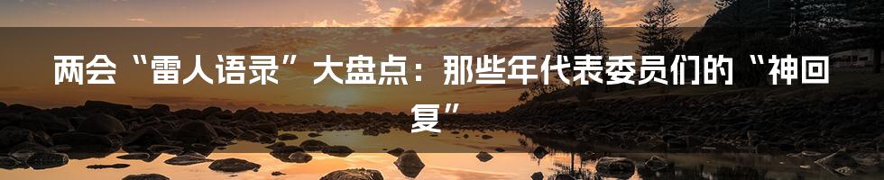 两会“雷人语录”大盘点:那些年代表委员们的“神回复”