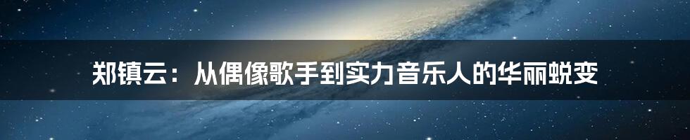 郑镇云:从偶像歌手到实力音乐人的华丽蜕变