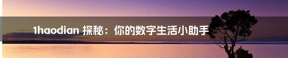 1haodian 探秘：你的数字生活小助手