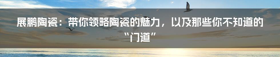 展鹏陶瓷:带你领略陶瓷的魅力,以及那些你不知道的“门道”