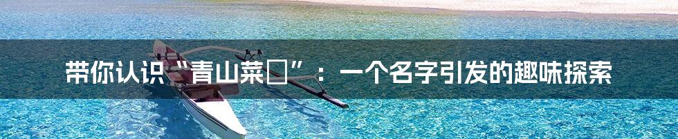 带你认识“青山菜々”：一个名字引发的趣味探索
