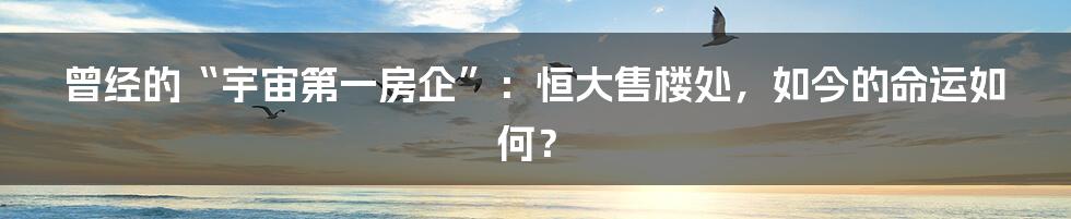 曾经的“宇宙第一房企”：恒大售楼处，如今的命运如何？