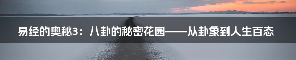 易经的奥秘3：八卦的秘密花园——从卦象到人生百态