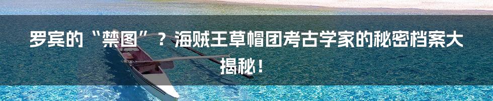 罗宾的“禁图”?海贼王草帽团考古学家的秘密档案大揭秘!