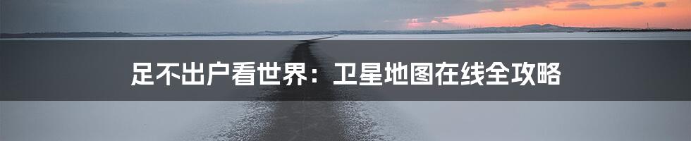 足不出户看世界:卫星地图在线全攻略
