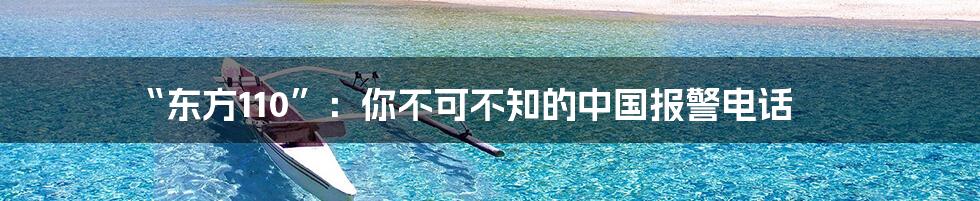 “东方110”:你不可不知的中国报警电话