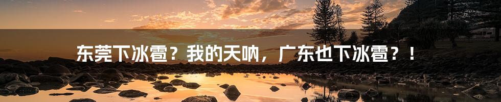 东莞下冰雹?我的天呐,广东也下冰雹?!