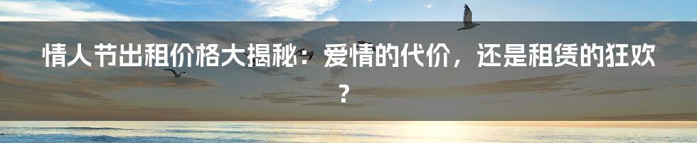 情人节出租价格大揭秘：爱情的代价，还是租赁的狂欢？
