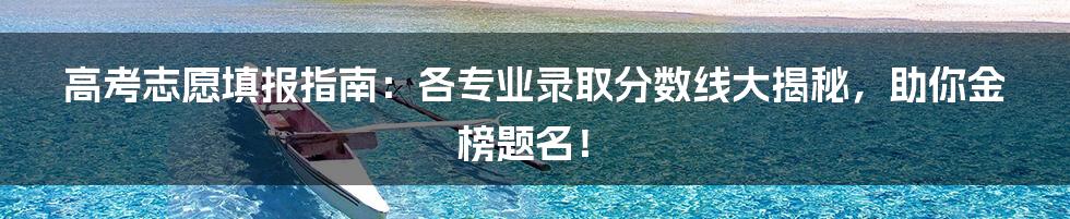 高考志愿填报指南：各专业录取分数线大揭秘，助你金榜题名！