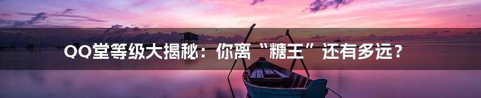 QQ堂等级大揭秘:你离“糖王”还有多远?
