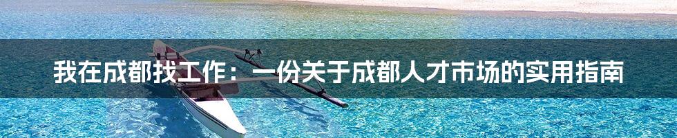 我在成都找工作:一份关于成都人才市场的实用指南