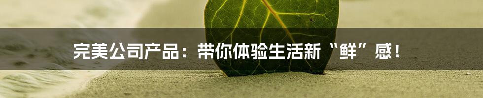 完美公司产品:带你体验生活新“鲜”感!