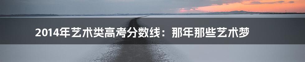 2014年艺术类高考分数线:那年那些艺术梦