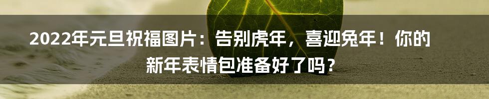 2022年元旦祝福图片:告别虎年,喜迎兔年!你的新年表情包准备好了吗?