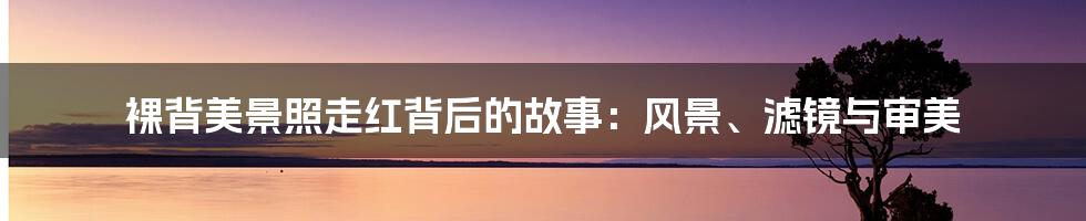 裸背美景照走红背后的故事:风景、滤镜与审美