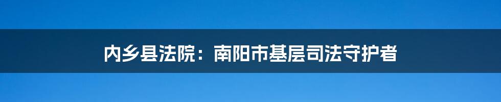 内乡县法院:南阳市基层司法守护者